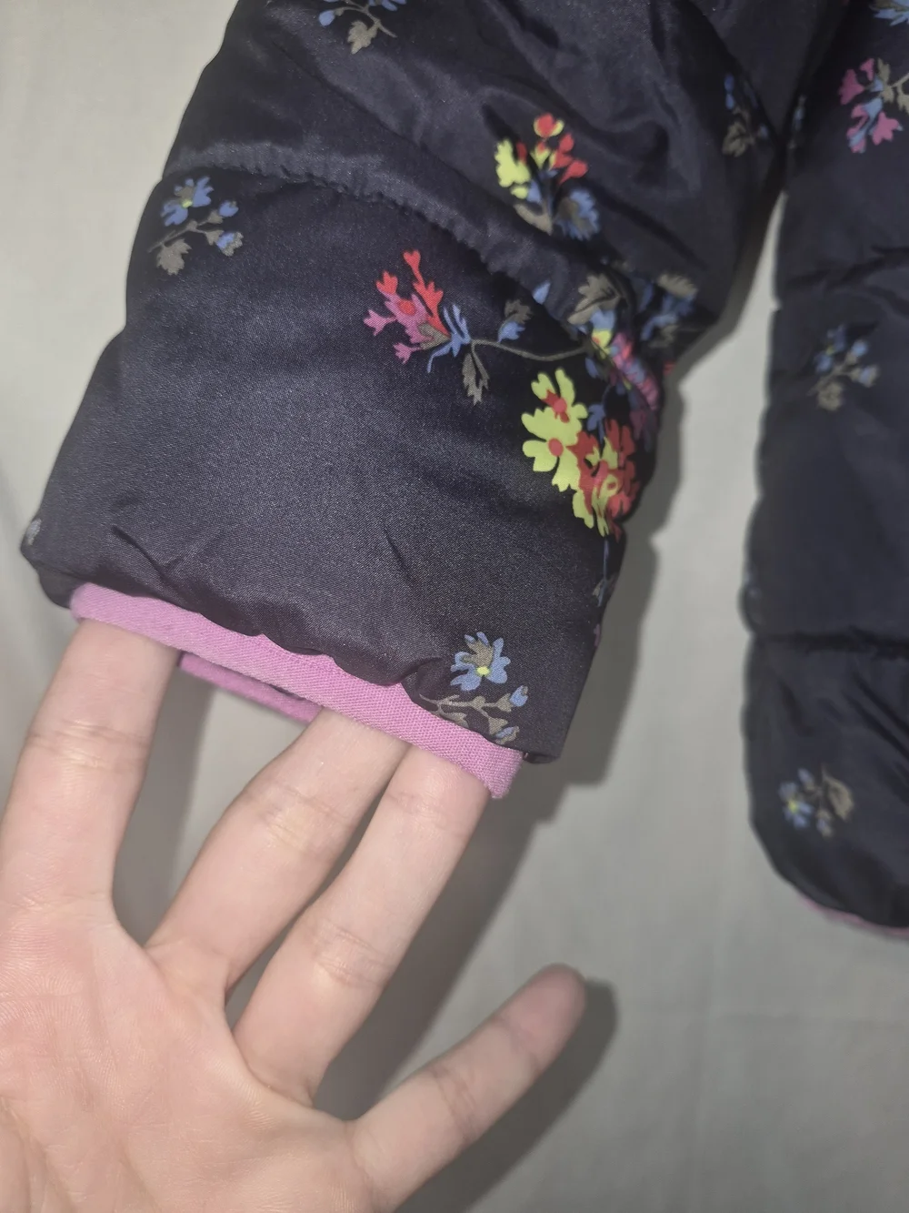 Baby Gap Floral Girls Puffer Jacket Coat With Hood  Sz 4 Toddler